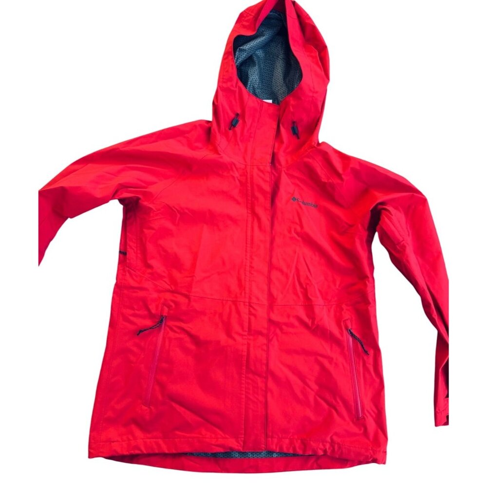 Columbia Women's Size L Waterproof Hooded Rain Jacket Coral